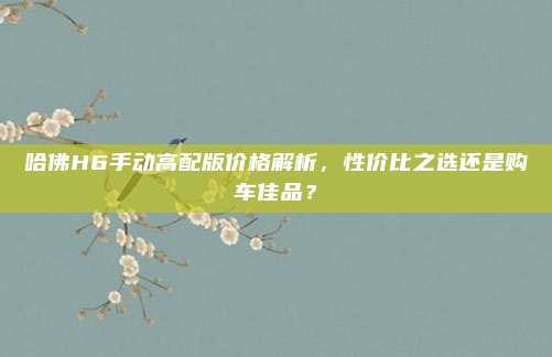 哈佛H6手动高配版价格解析,性价比之选还是购车佳品?