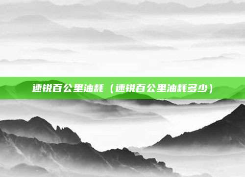 速锐百公里油耗（速锐百公里油耗多少）