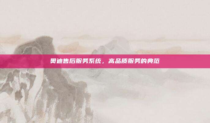 奥迪售后服务系统，高品质服务的典范