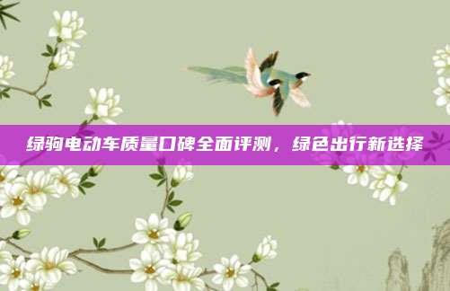 绿驹电动车质量口碑全面评测，绿色出行新选择