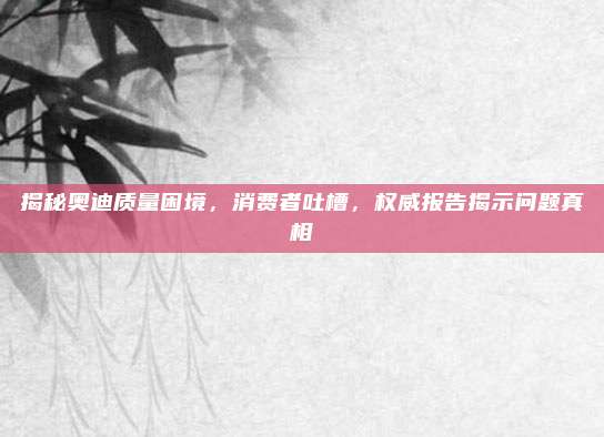 揭秘奥迪质量困境,消费者吐槽,权威报告揭示问题真相