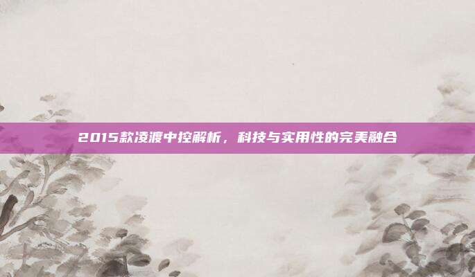 2015款凌渡中控解析，科技与实用性的完美融合