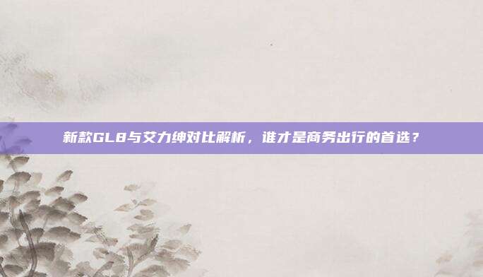 新款GL8与艾力绅对比解析，谁才是商务出行的首选？