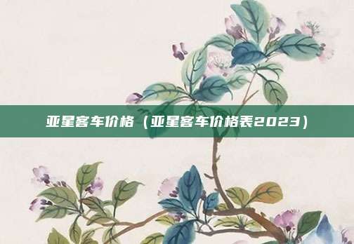 亚星客车价格（亚星客车价格表2023）