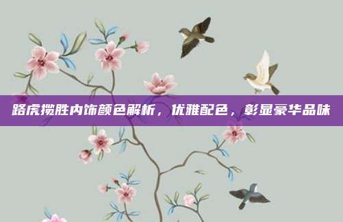 路虎揽胜内饰颜色解析，优雅配色，彰显豪华品味