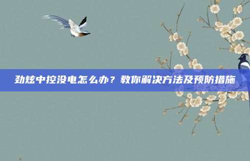 劲炫中控没电怎么办？教你解决方法及预防措施