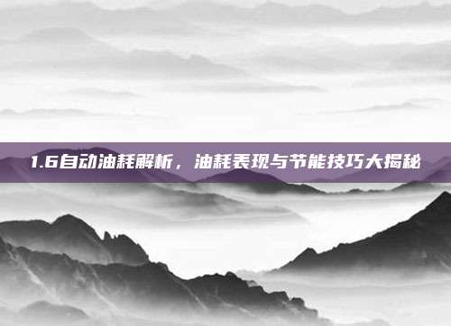 1.6自动油耗解析，油耗表现与节能技巧大揭秘