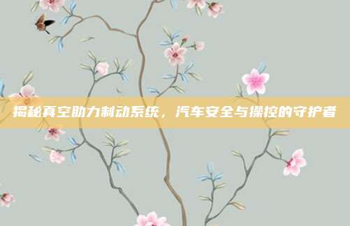 揭秘真空助力制动系统,汽车安全与操控的守护者