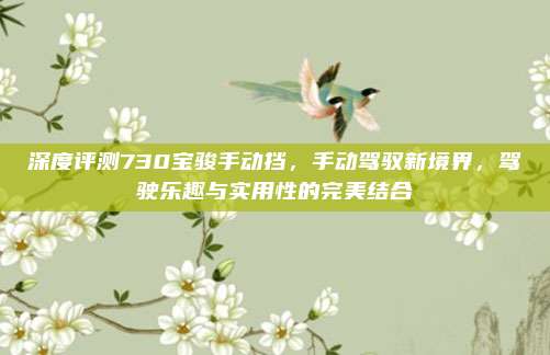 深度评测730宝骏手动挡，手动驾驭新境界，驾驶乐趣与实用性的完美结合