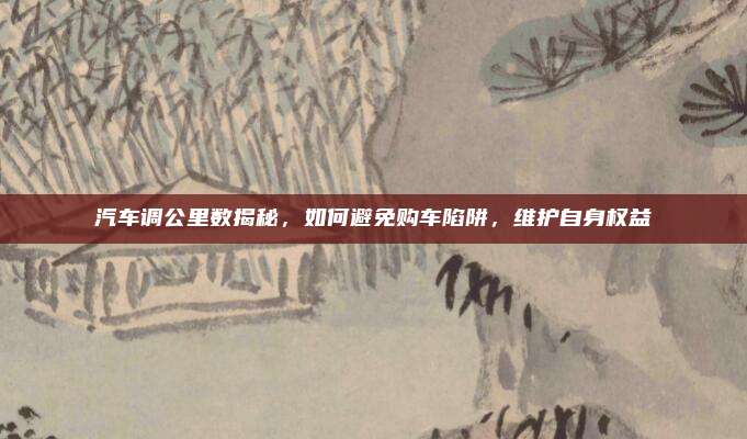 汽车调公里数揭秘，如何避免购车陷阱，维护自身权益