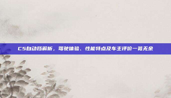 C5自动挡解析，驾驶体验、性能特点及车主评价一览无余
