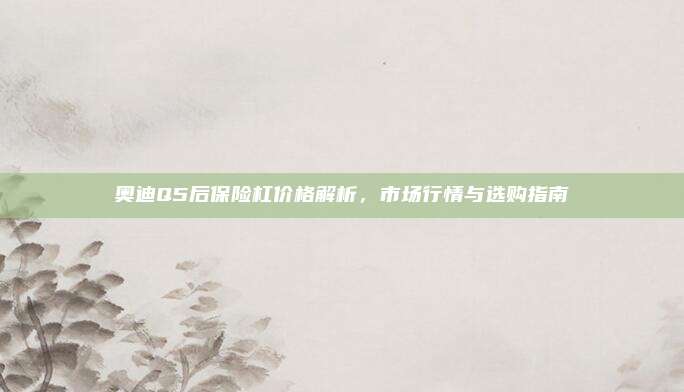 奥迪Q5后保险杠价格解析，市场行情与选购指南