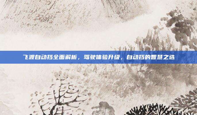 飞渡自动挡全面解析，驾驶体验升级，自动挡的智慧之选