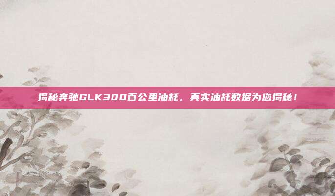 揭秘奔驰GLK300百公里油耗，真实油耗数据为您揭秘！