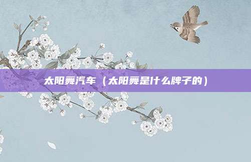 太阳舞汽车（太阳舞是什么牌子的）