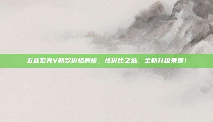 五菱宏光V新款价格解析,性价比之选,全新升级来袭!