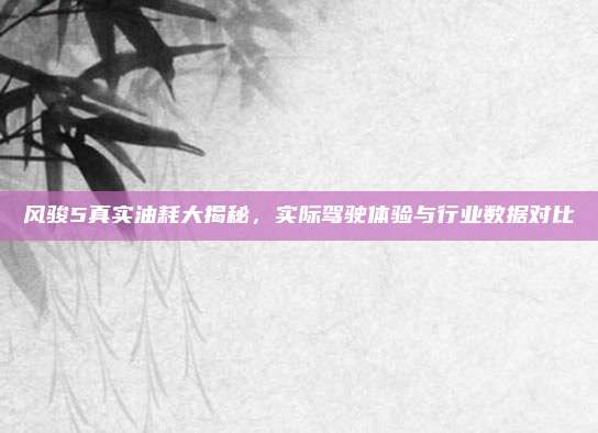风骏5真实油耗大揭秘，实际驾驶体验与行业数据对比