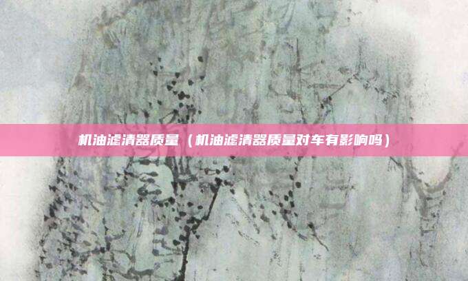 机油滤清器质量(机油滤清器质量对车有影响吗)