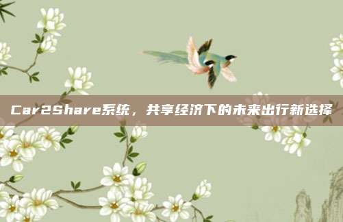 Car2Share系统，共享经济下的未来出行新选择
