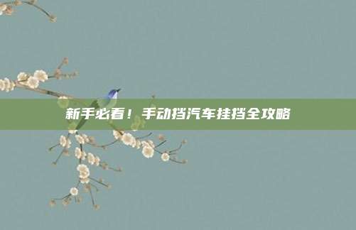 新手必看！手动挡汽车挂挡全攻略