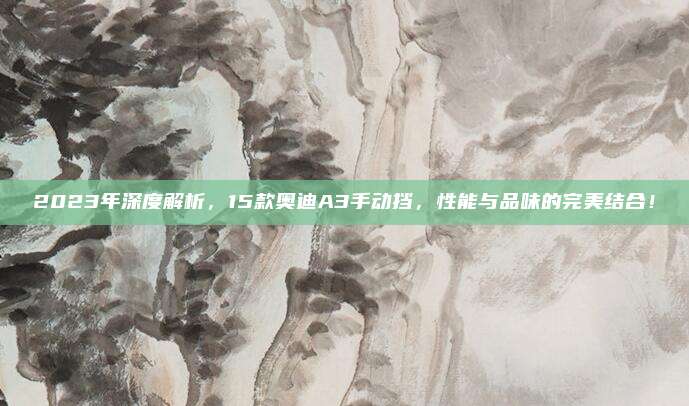 2023年深度解析，15款奥迪A3手动挡，性能与品味的完美结合！