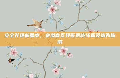 安全升级新篇章，变道盲区预警系统详解及选购指南