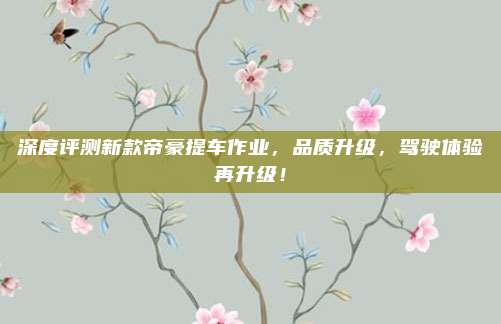 深度评测新款帝豪提车作业，品质升级，驾驶体验再升级！