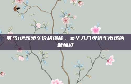 宝马1运动轿车价格揭秘，豪华入门级轿车市场的新标杆