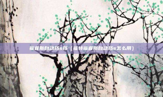 福睿斯自动挡s挡（福特福睿斯自动挡s怎么用）