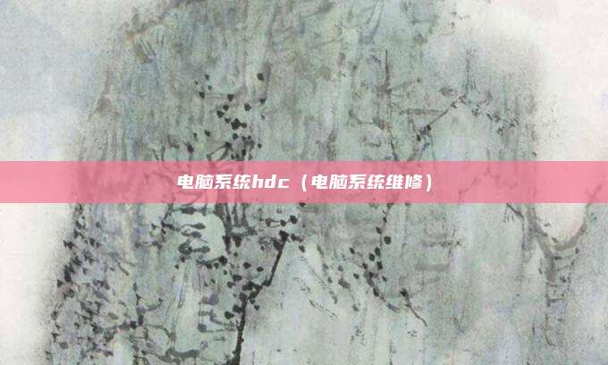 电脑系统hdc（电脑系统维修）