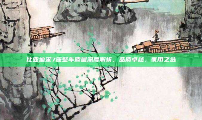 比亚迪宋7座整车质量深度解析，品质卓越，家用之选