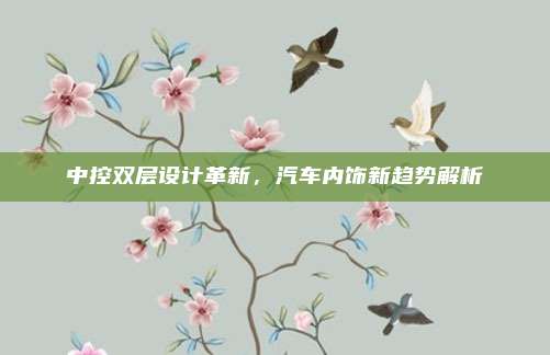 中控双层设计革新，汽车内饰新趋势解析