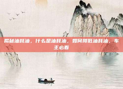 揭秘油耗油，什么是油耗油，如何降低油耗油，车主必看