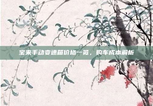 宝来手动变速箱价格一览，购车成本解析