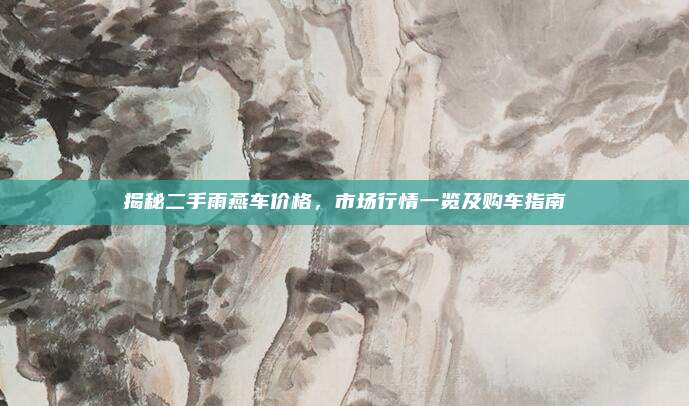 揭秘二手雨燕车价格，市场行情一览及购车指南