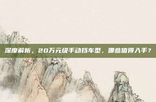 深度解析，20万元级手动挡车型，哪些值得入手？