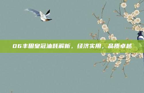 06丰田皇冠油耗解析，经济实用，品质卓越