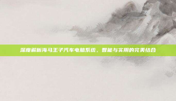 深度解析海马王子汽车电脑系统，智能与实用的完美结合