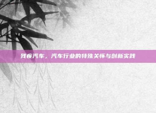 残疾汽车，汽车行业的特殊关怀与创新实践