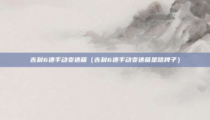 吉利6速手动变速箱（吉利6速手动变速箱是啥牌子）