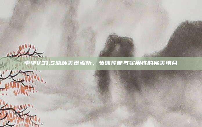 中华V31.5油耗表现解析，节油性能与实用性的完美结合