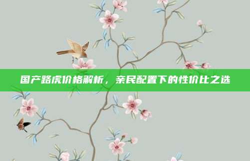 国产路虎价格解析，亲民配置下的性价比之选