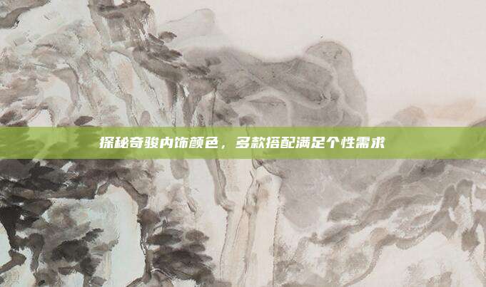 探秘奇骏内饰颜色，多款搭配满足个性需求