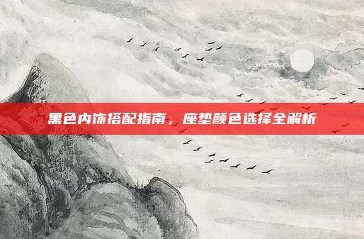 黑色内饰搭配指南，座垫颜色选择全解析