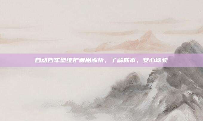 自动挡车型维护费用解析,了解成本,安心驾驶