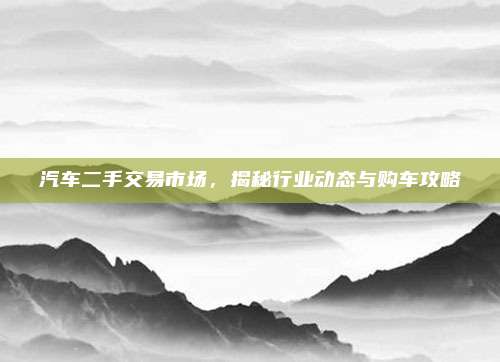汽车二手交易市场,揭秘行业动态与购车攻略