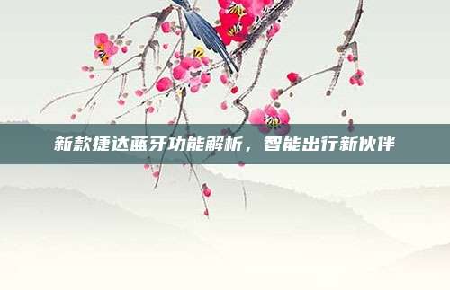 新款捷达蓝牙功能解析,智能出行新伙伴