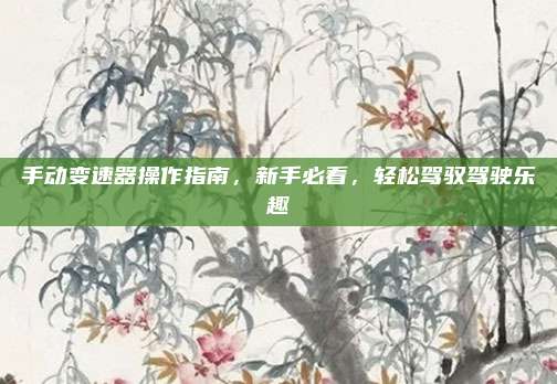 手动变速器操作指南,新手必看,轻松驾驭驾驶乐趣