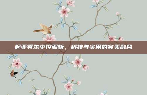 起亚秀尔中控解析,科技与实用的完美融合