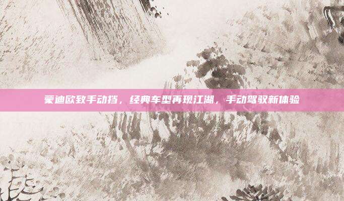 蒙迪欧致手动挡,经典车型再现江湖,手动驾驭新体验
